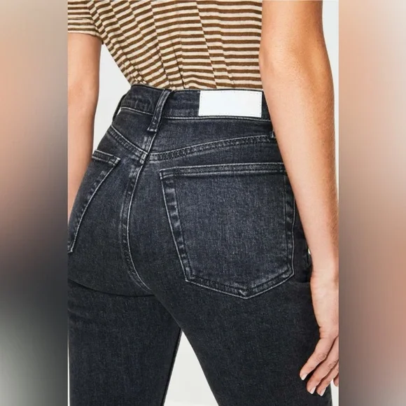 NWT RE/DONE 70's Crop Boot Jeans Stone Noir Size 25